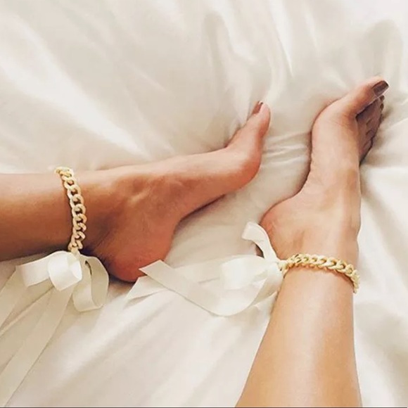 {CATHERINA} chic ribbon chain anklet - Picture 4 of 6